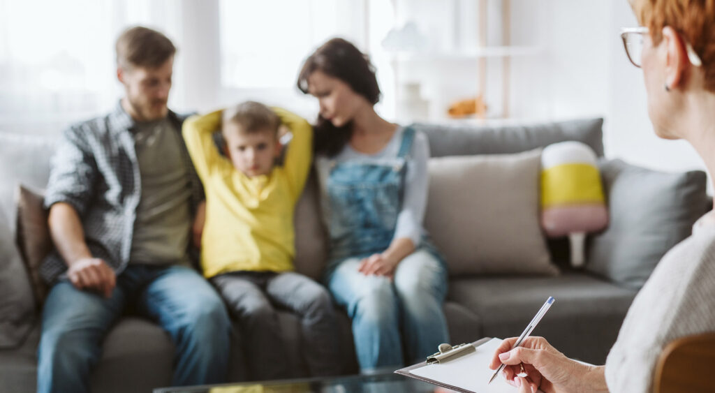 Parent supporting child after an autism diagnosis